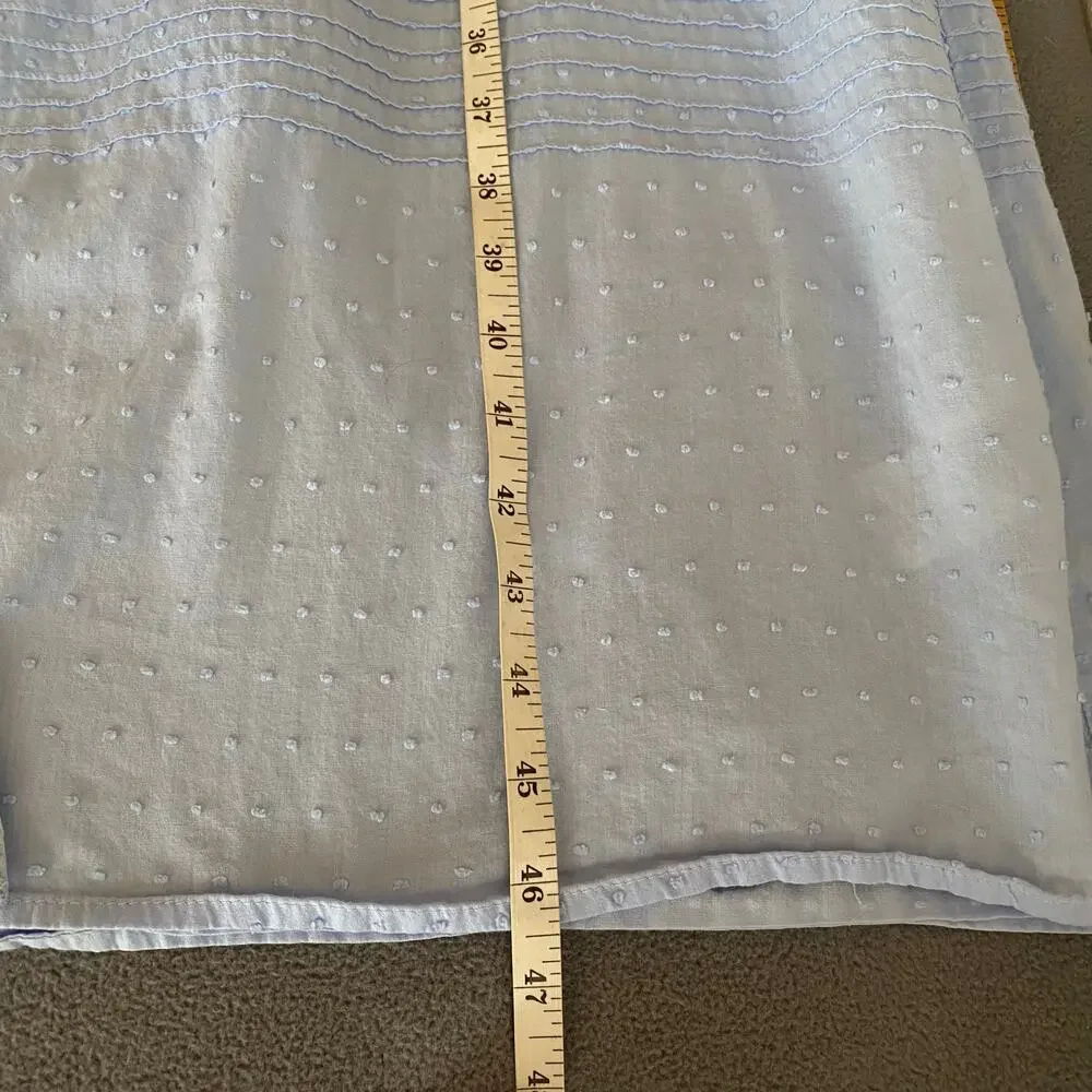 Eileen West Swiss Dot Button Down Cotton Nightgown Womens S Blue Pockets Cottage